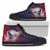 White Smoke Vintage Houston Texans Custom Canvas High Top Shoes L9 2