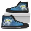 White Smoke Vintage Los Angeles Chargers Custom Canvas High Top Sh 2