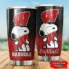 Wisconsin Badgers Snoopy Custom Name Tumbler 3