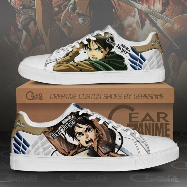 Eren Jeager Skate Sneakers Attack On Titan Anime Shoes PN10 1