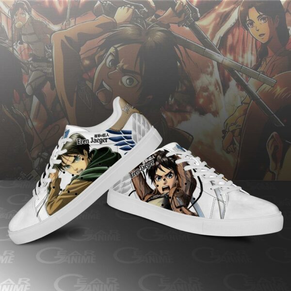 Eren Jeager Skate Sneakers Attack On Titan Anime Shoes PN10 3