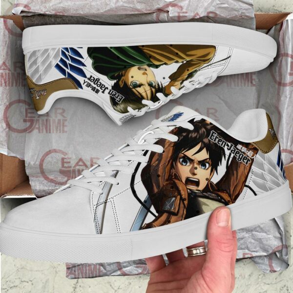 Eren Jeager Skate Sneakers Attack On Titan Anime Shoes PN10 2