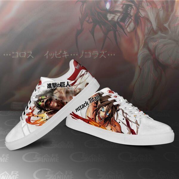 Eren Titan Skate Sneakers Uniform Attack On Titan Anime Shoes PN10 3