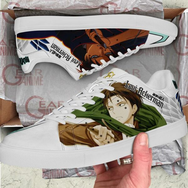 Levi Ackerman Skate Sneakers Attack On Titan Anime Shoes PN10 2