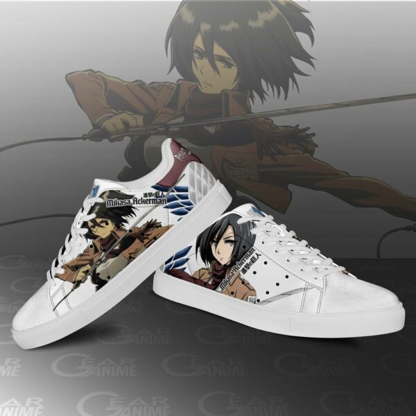 Mikasa Ackerman Skate Sneakers Attack On Titan Anime Shoes PN10 3