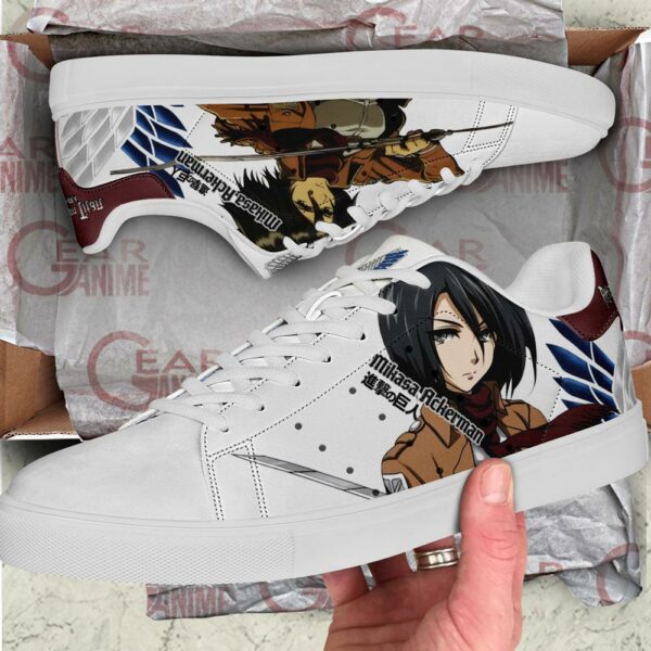 Mikasa Ackerman Skate Sneakers Attack On Titan Anime Shoes PN10 2