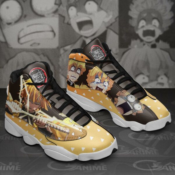 Zenitsu Agatsuma Sneakers Funny Face Demon Slayer Shoes MN10 3