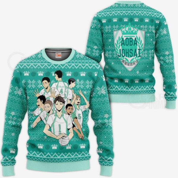 Aoba Johsai Ugly Christmas Sweater Haikyuu Anime Xmas Shirt VA10 1