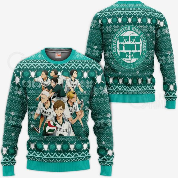 Dateko Ugly Christmas Sweater Date Tech High Haikyuu Xmas VA10 1