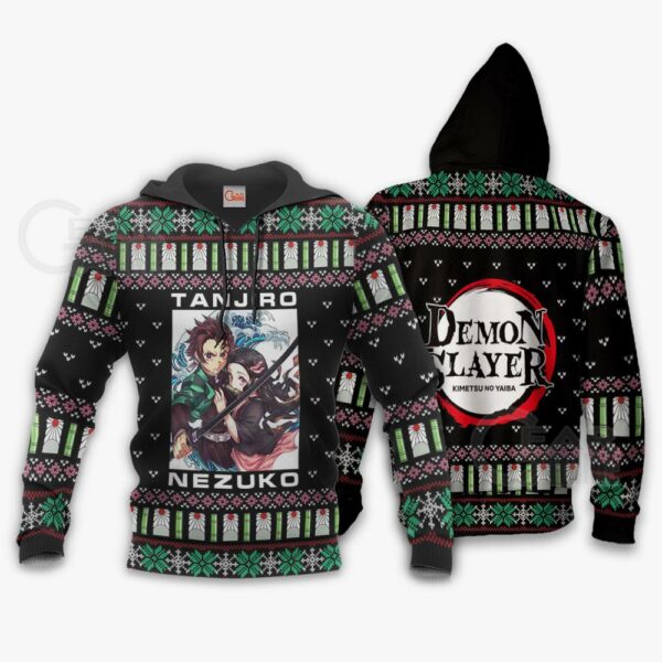 Tanjiro And Nezuko Ugly Sweater Christmas Demon Slayer Anime Gift VA10 3