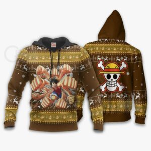 Luffy Gomu Gomu Ugly Sweater Xmas One Piece Anime Chrismast Gift VA10 7