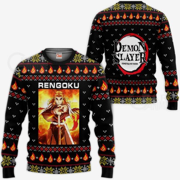 Kyojuro Rengoku Ugly Christmas Sweater Demon Slayer Anime Xmas Gift VA10 1