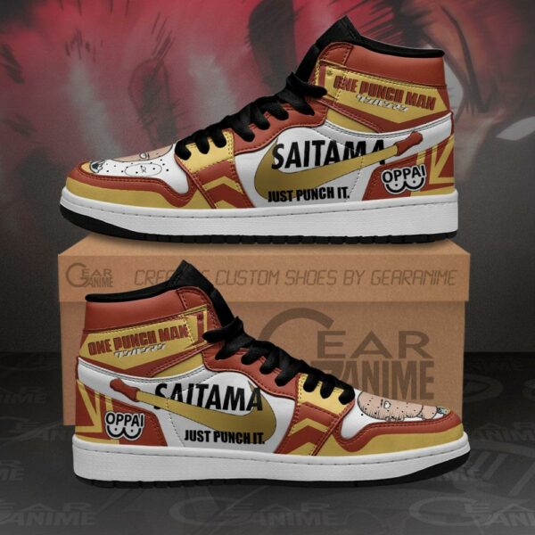 Saitama Sneakers Just Punch It One Punch Man Anime Shoes MN10 1