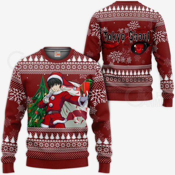 Ken Kaneki Santa Ugly Christmas Sweater Tokyo Ghoul Anime Xmas VA11 1