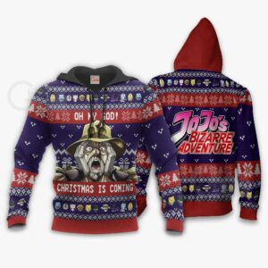 Joseph Joestar Ugly Christmas Sweater Oh My God JoJo's Anime VA11 7