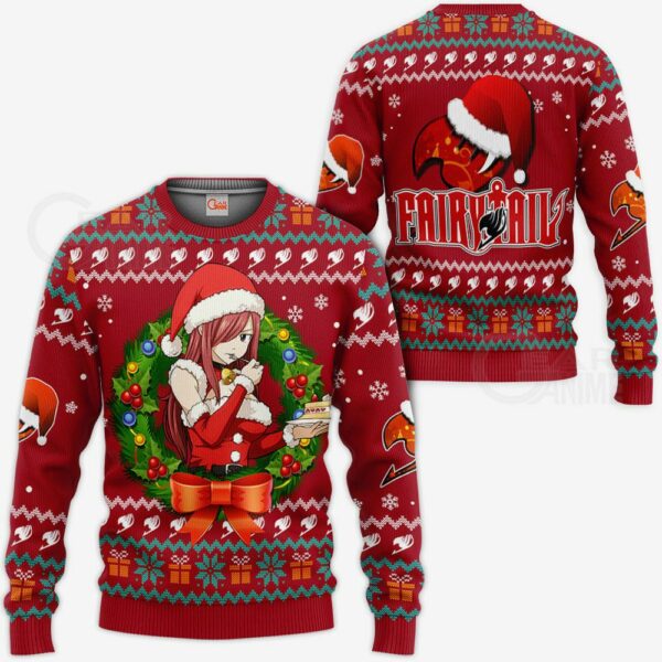 Fairy Tail Erza Scarlet Ugly Christmas Sweater Anime Xmas VA11 1