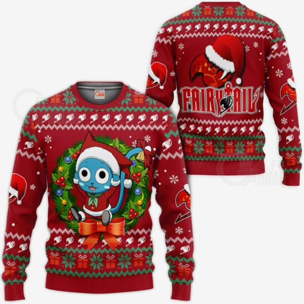 Fairy Tail Happy Ugly Christmas Sweater Anime Custom Xmas VA11 1