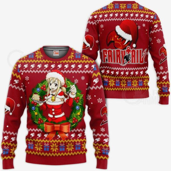 Fairy Tail Lucy Heartfilia Ugly Christmas Sweater Anime Xmas VA11 1