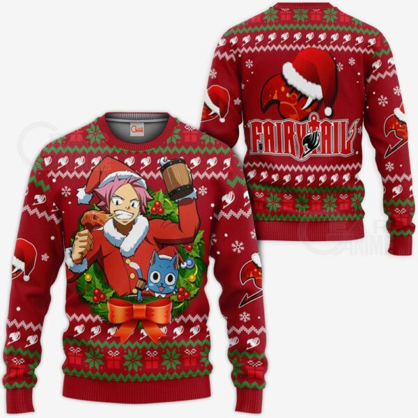 Fairy Tail Natsu Dragneel Ugly Christmas Sweater Anime Xmas VA11 1