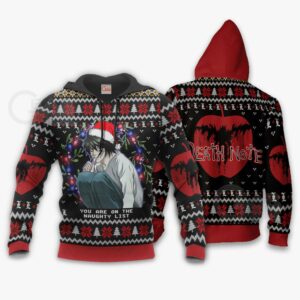 L Lawliet Ugly Christmas Sweater Death Note Anime Xmas Gift VA11 7