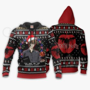 Light Yagami Ugly Christmas Sweater Death Note Anime Xmas Gift VA11 6