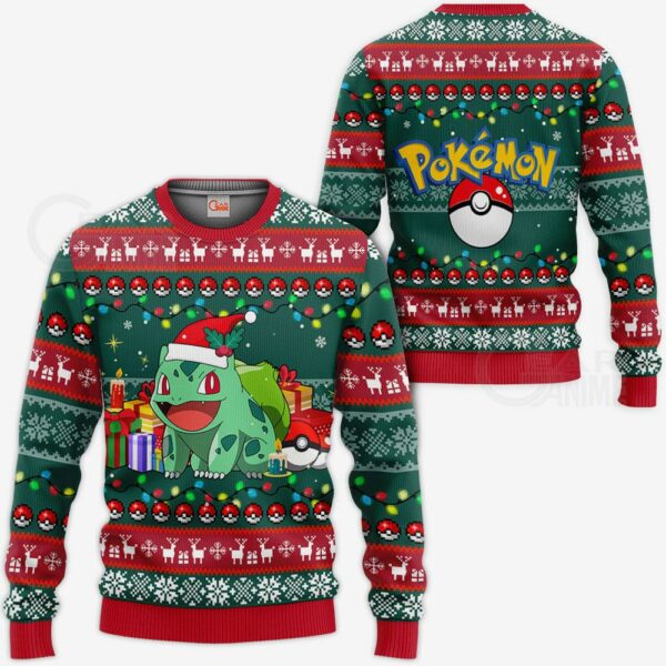 Bulbasaur Ugly Christmas Sweater Pokemon Anime Xmas Gift VA11 1