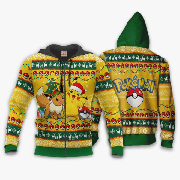 Pikachu Eevee Ugly Christmas Sweater Pokemon Anime Xmas Gift VA11 2