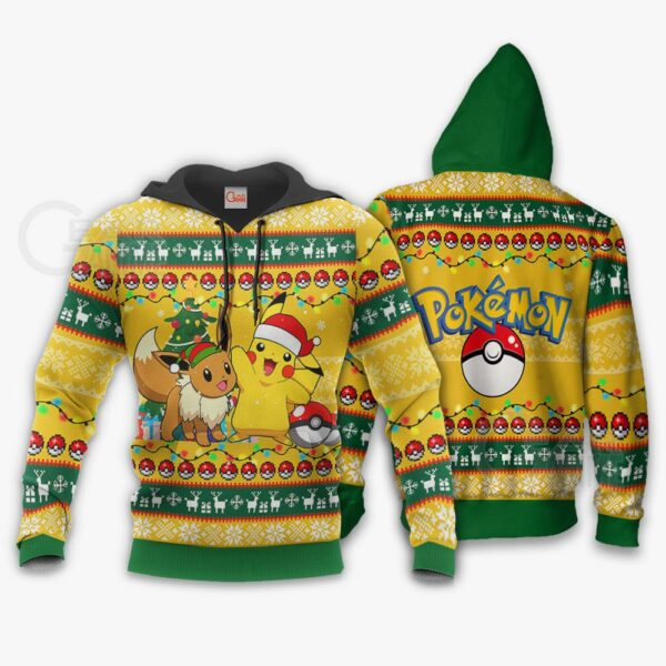 Pikachu Eevee Ugly Christmas Sweater Pokemon Anime Xmas Gift VA11 3