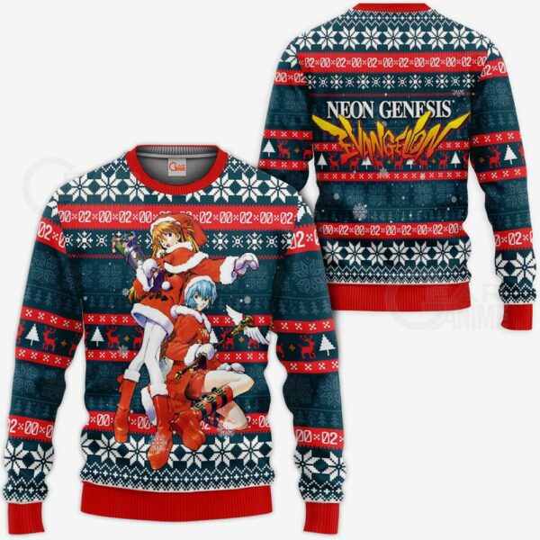 Neon Genesis Evangelion Ugly Christmas Sweater Anime Xmas Gift VA11 1