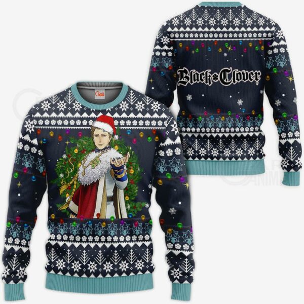 Julius Novachrono Ugly Christmas Sweater Black Clover Anime Gift VA11 1