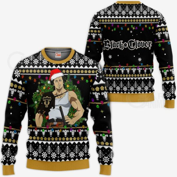 Yami Sukehiro Ugly Christmas Sweater Black Clover Anime Xmas Gift VA11 1