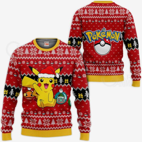 Cute Pikachu Ugly Christmas Sweater Pokemon Anime Xmas Gift 1