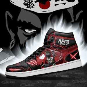 Afro Samurai Sneakers Black Red Custom Anime Shoes MN11 6