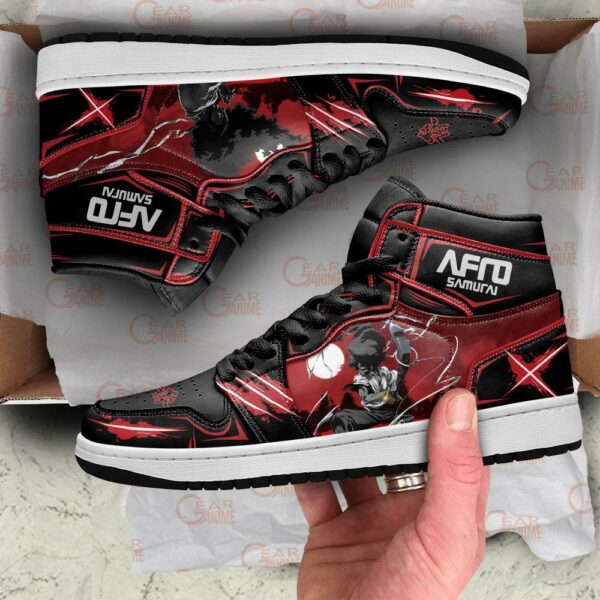 Afro Samurai Sneakers Black Red Custom Anime Shoes MN11 4