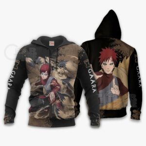 Gaara Hoodie Sweater Naruto Custom Anime Zip Jacket 8