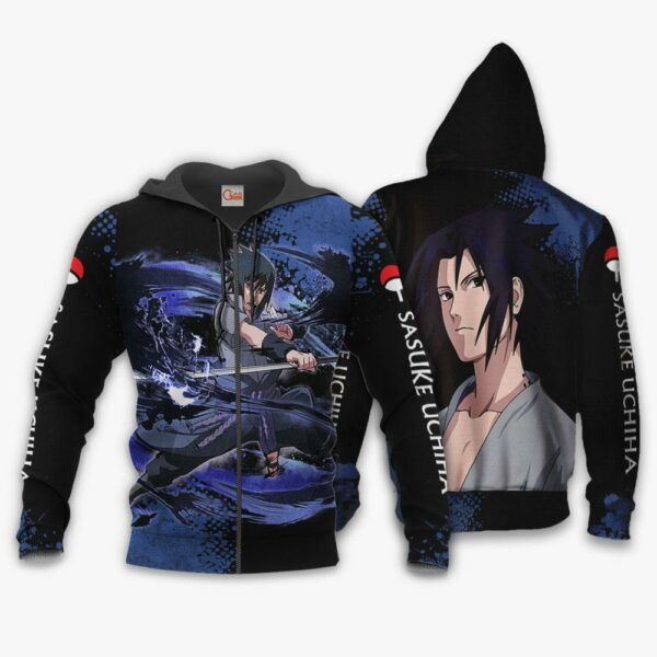 Uchiha Sasuke Hoodie Sweater Naruto Custom Anime Zip Jacket 1