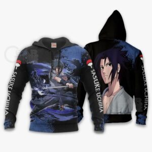 Uchiha Sasuke Hoodie Sweater Naruto Custom Anime Zip Jacket 8