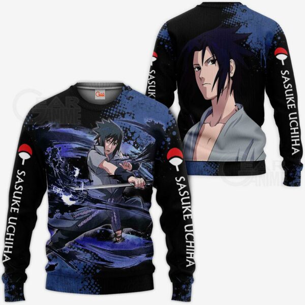 Uchiha Sasuke Hoodie Sweater Naruto Custom Anime Zip Jacket 2