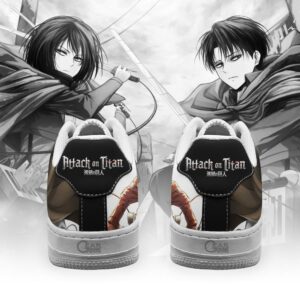 Levi and Mikasa Ackerman Shoes AOT Custom Anime Sneakers PT11 6