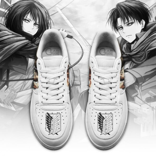 Levi and Mikasa Ackerman Shoes AOT Custom Anime Sneakers PT11 2