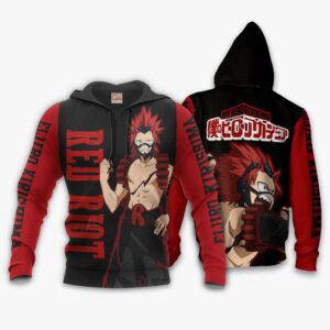 Eijiro Kirishima Shirt Red Riot MHA Custom Anime Zip Jacket 8