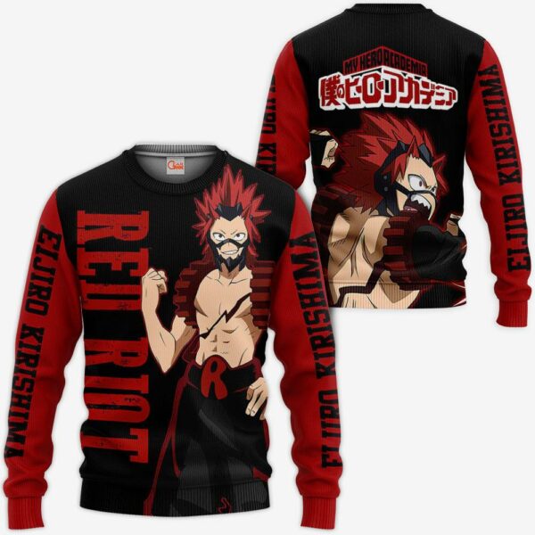 Eijiro Kirishima Shirt Red Riot MHA Custom Anime Zip Jacket 2