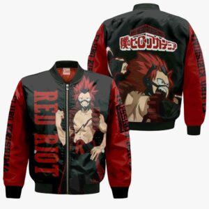 Eijiro Kirishima Shirt Red Riot MHA Custom Anime Zip Jacket 9