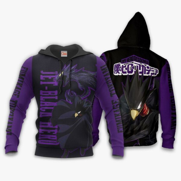 Fumikage Tokoyami Shirt Jet Black Hero MHA Custom Anime Zip Jacket 3