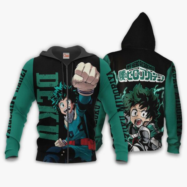 Izuku Midoriya Hoodie Sweater Deku MHA Custom Anime Zip Jacket 1