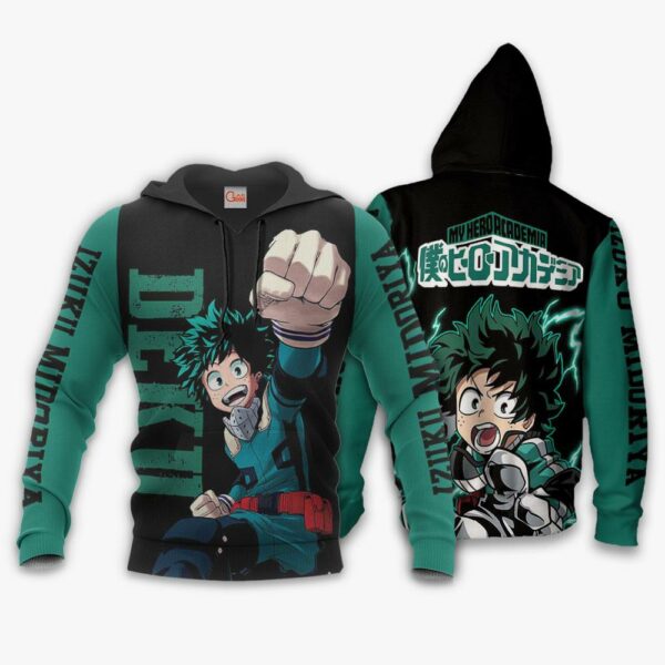 Izuku Midoriya Hoodie Sweater Deku MHA Custom Anime Zip Jacket 2