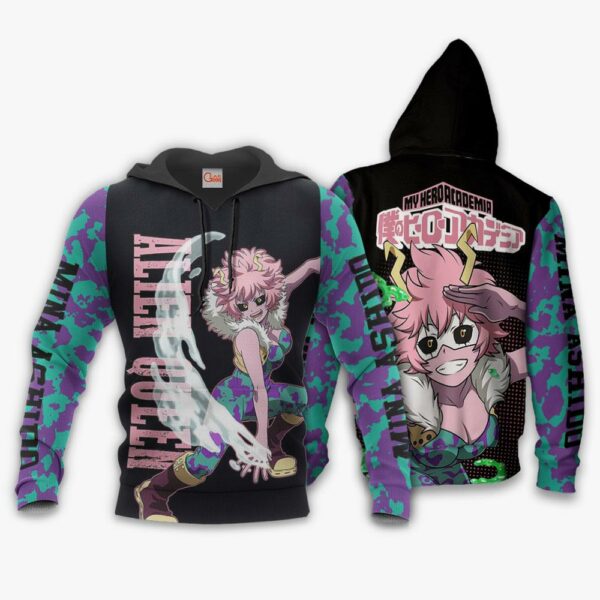 Mina Ashido Shirt Alien Queen MHA Custom Anime Zip Jacket 3