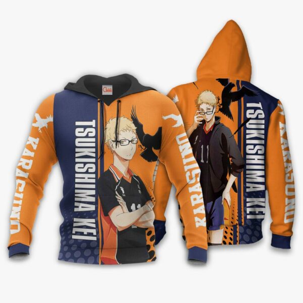 Karasuno Tsukishima Kei Hoodie Haikyuu Custom Anime Shirt 3