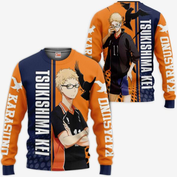 Karasuno Tsukishima Kei Hoodie Haikyuu Custom Anime Shirt 2