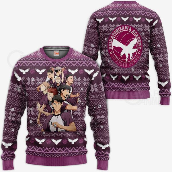 Shiratorizawa Academy Ugly Christmas Sweater Haikyuu Anime Xmas VA10 1